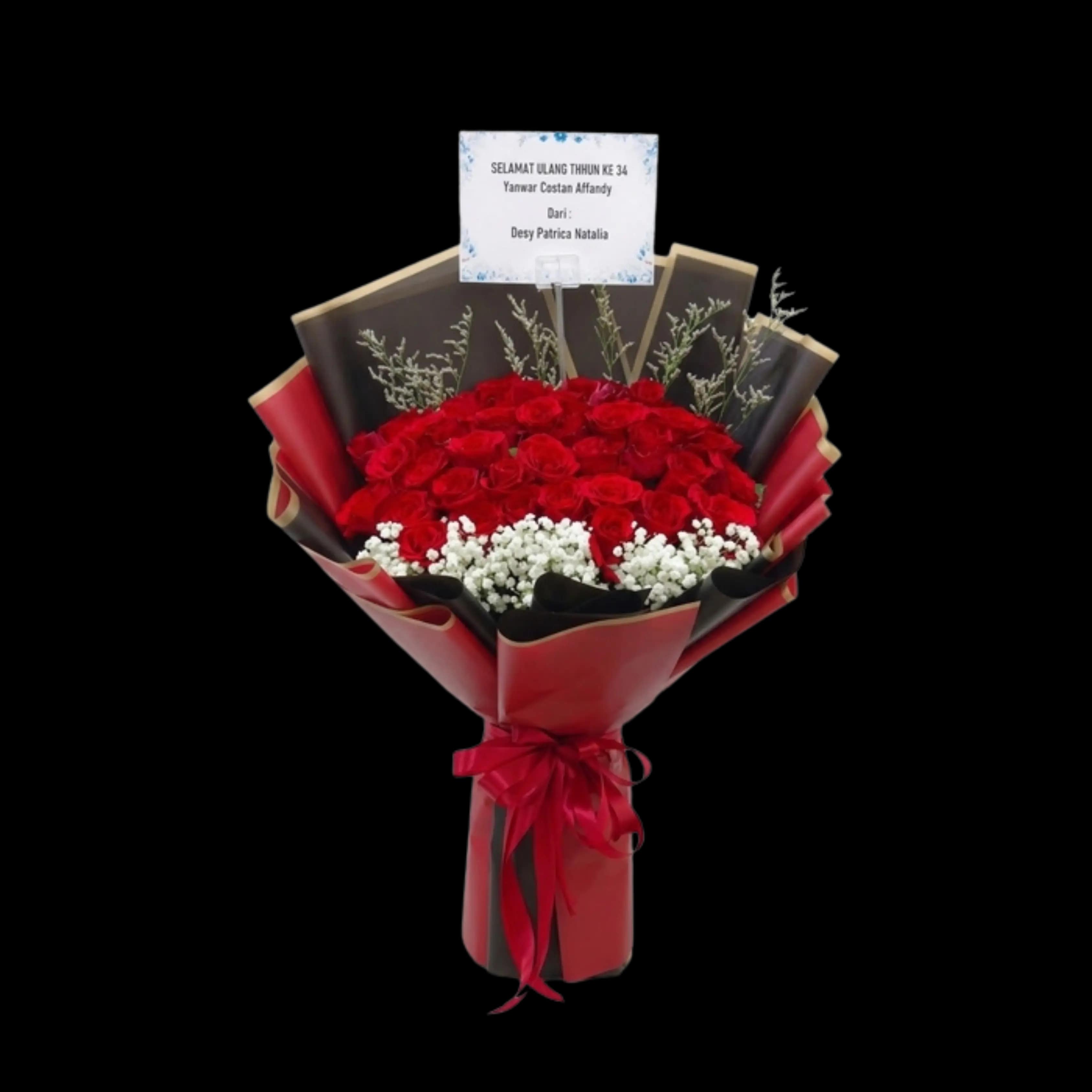 Buket Mawar Merah Besar Premium — Lunox Florist