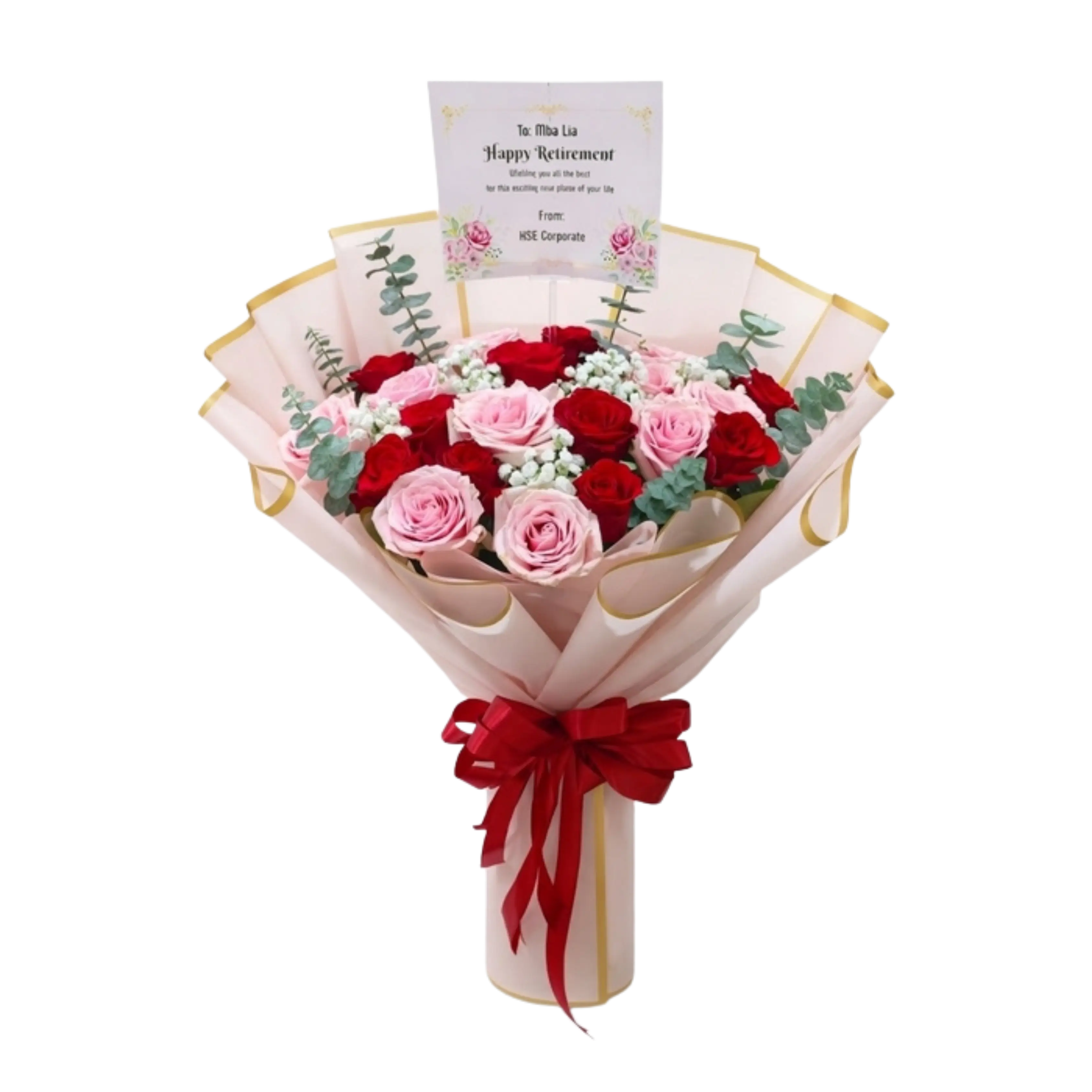 Buket Mawar Pink Merah Romantic Blush — Lunox Florist