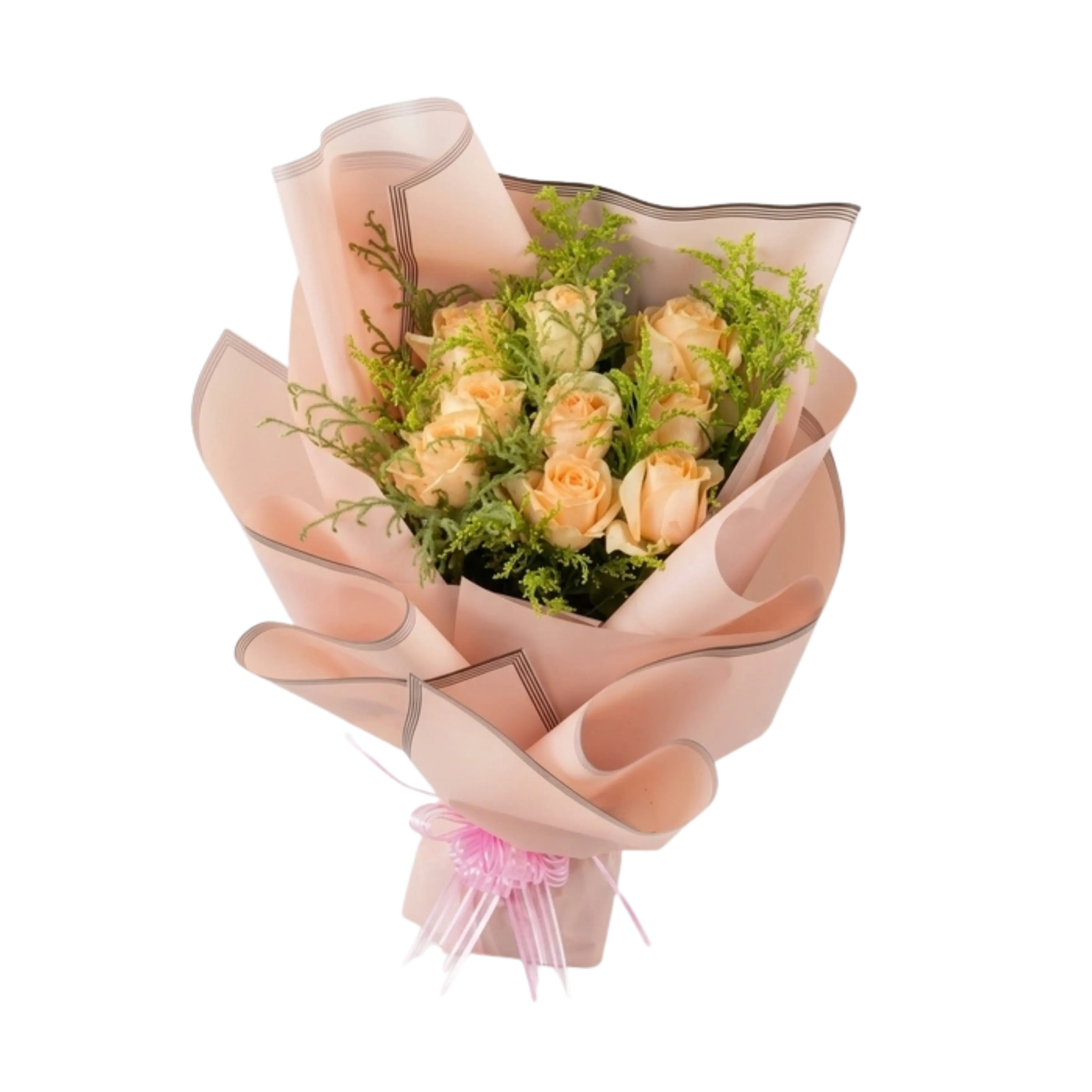 Buket Mawar Peach Blush Elegan — Lunox Florist