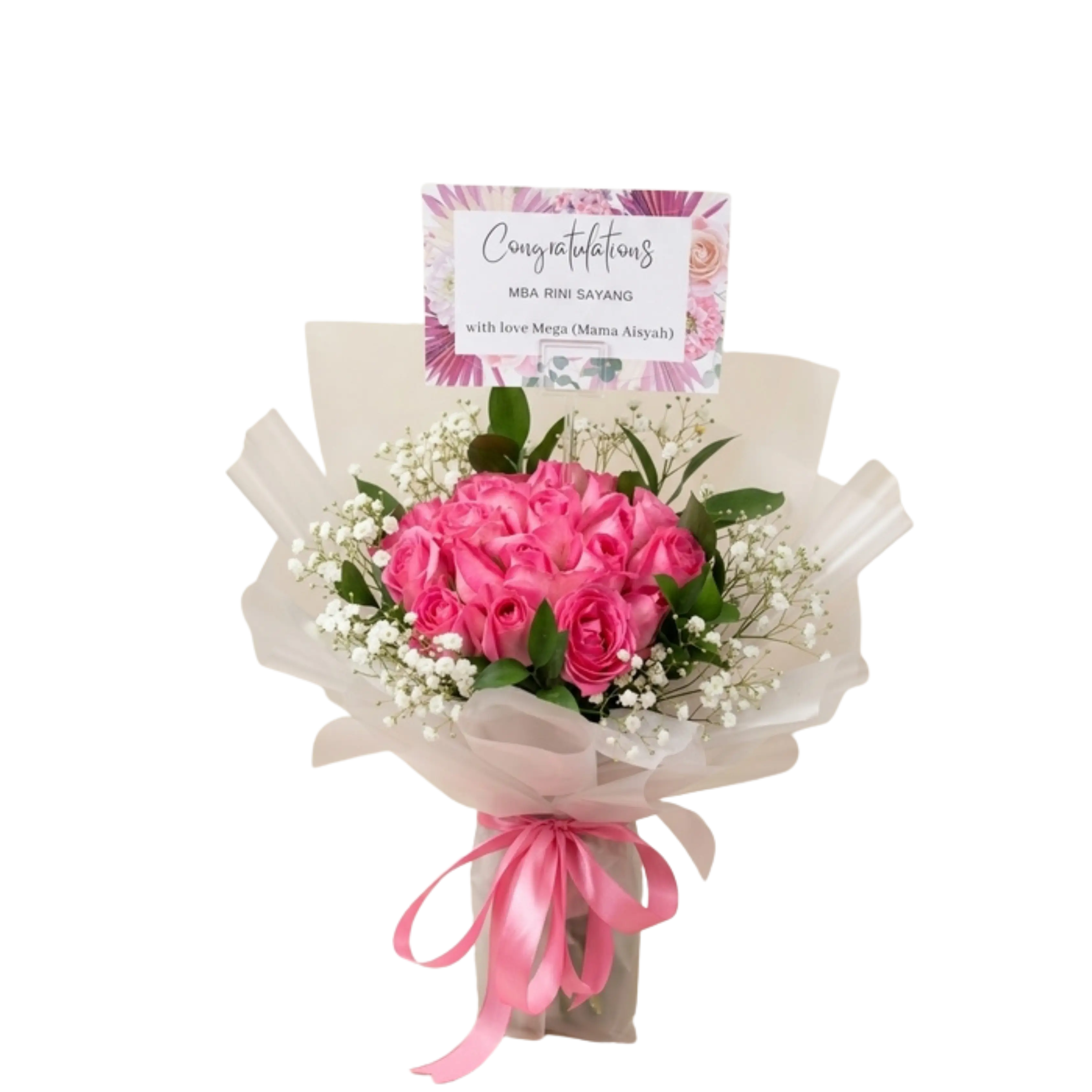 Buket Mawar Pink Congratulations — Lunox Florist