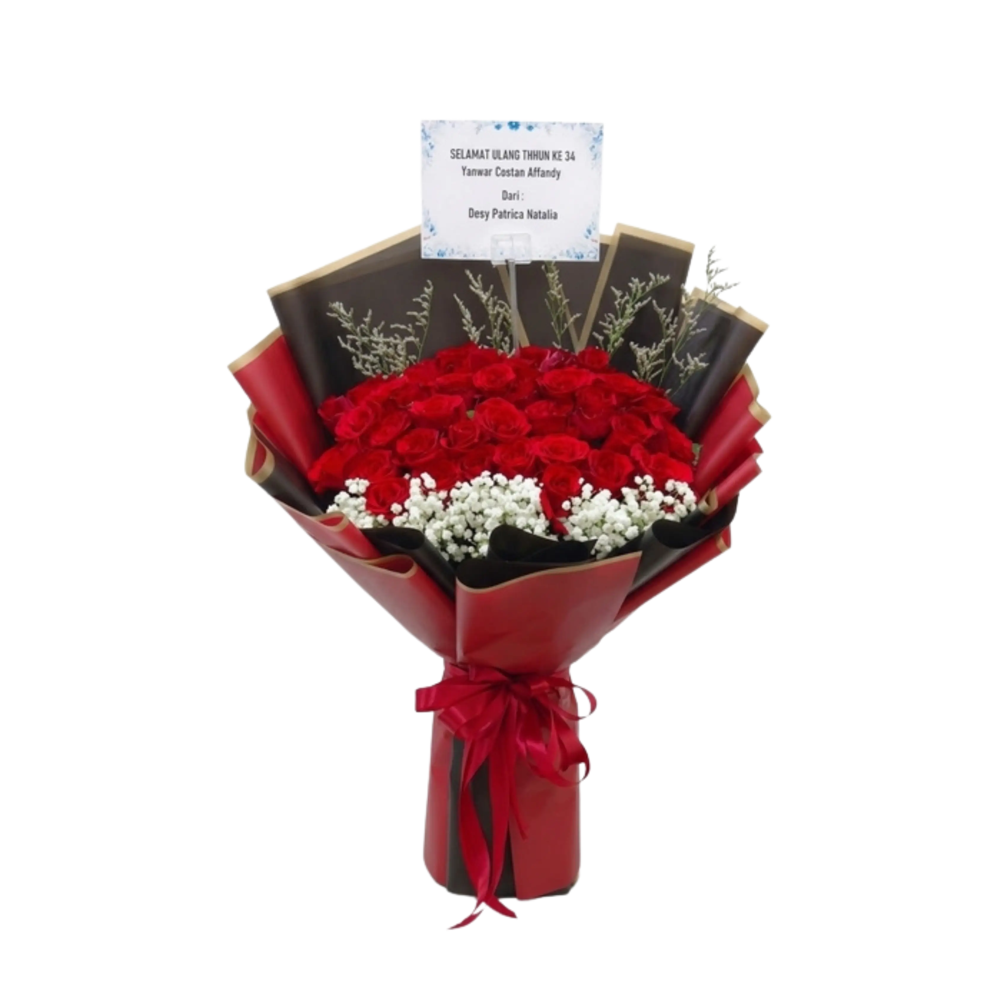 Buket Mawar Merah Besar Premium — Lunox Florist