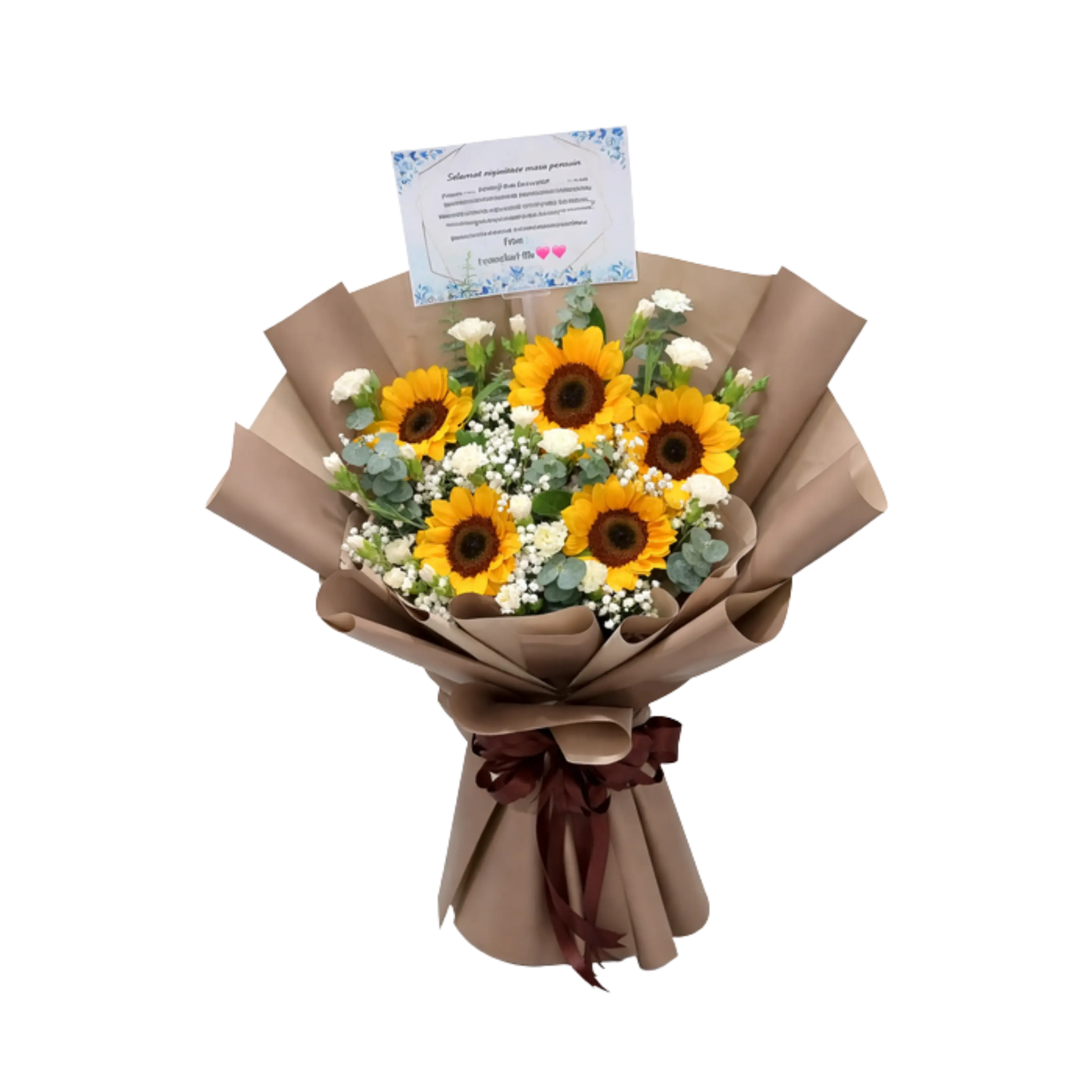 Buket Bunga Matahari Cokelat — Lunox Florist