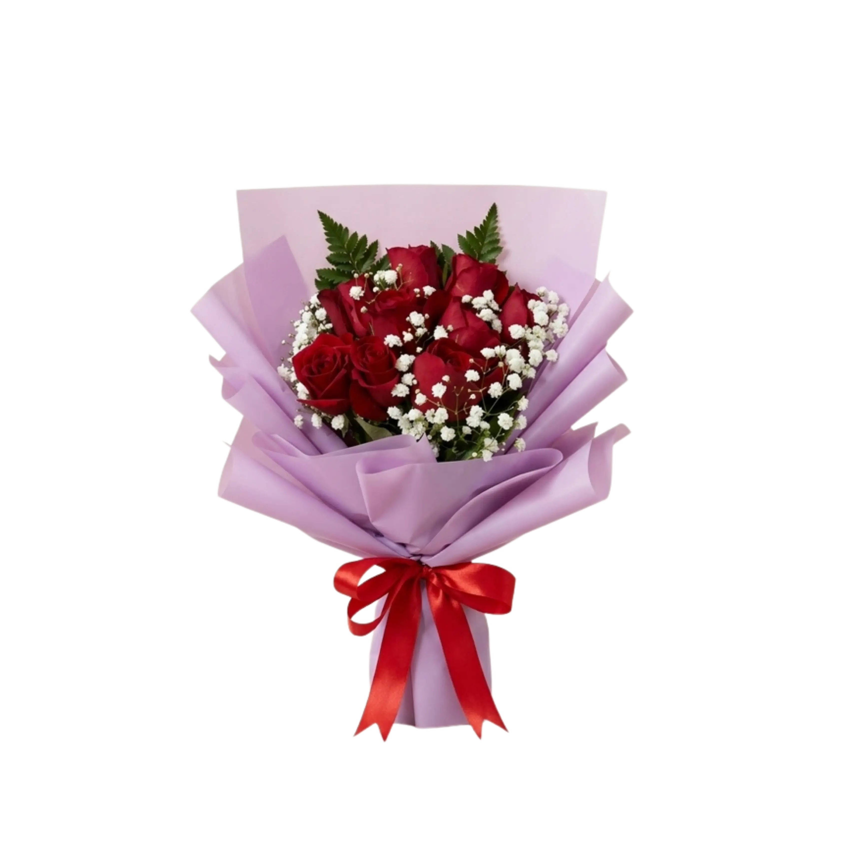 Buket Mawar Merah Lavender Romantic — Lunox Florist