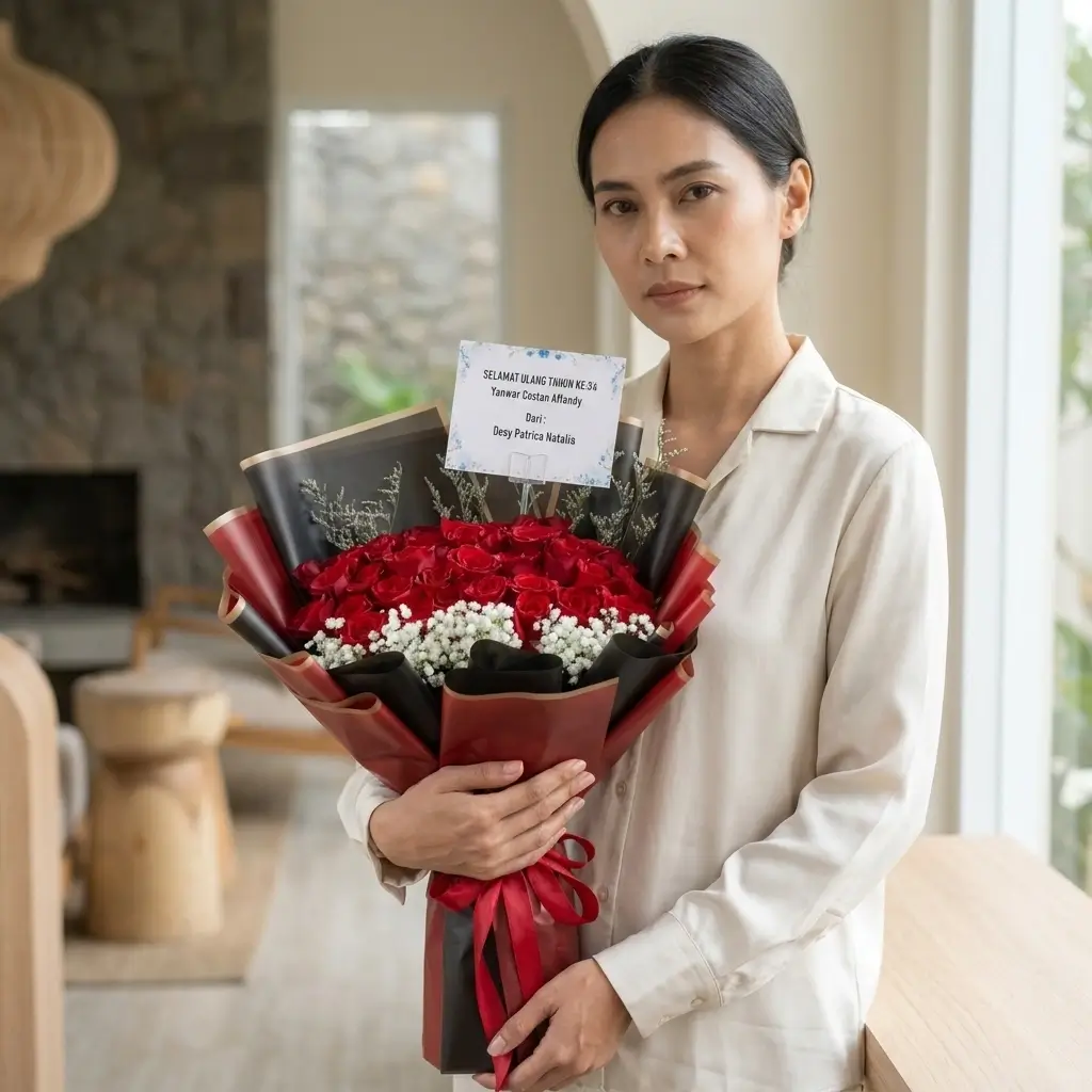 Buket Mawar Merah Besar Premium — varian ke-2 dari Lunox Florist