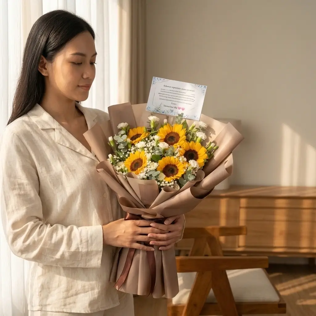 Buket Bunga Matahari Cokelat — varian ke-3 dari Lunox Florist
