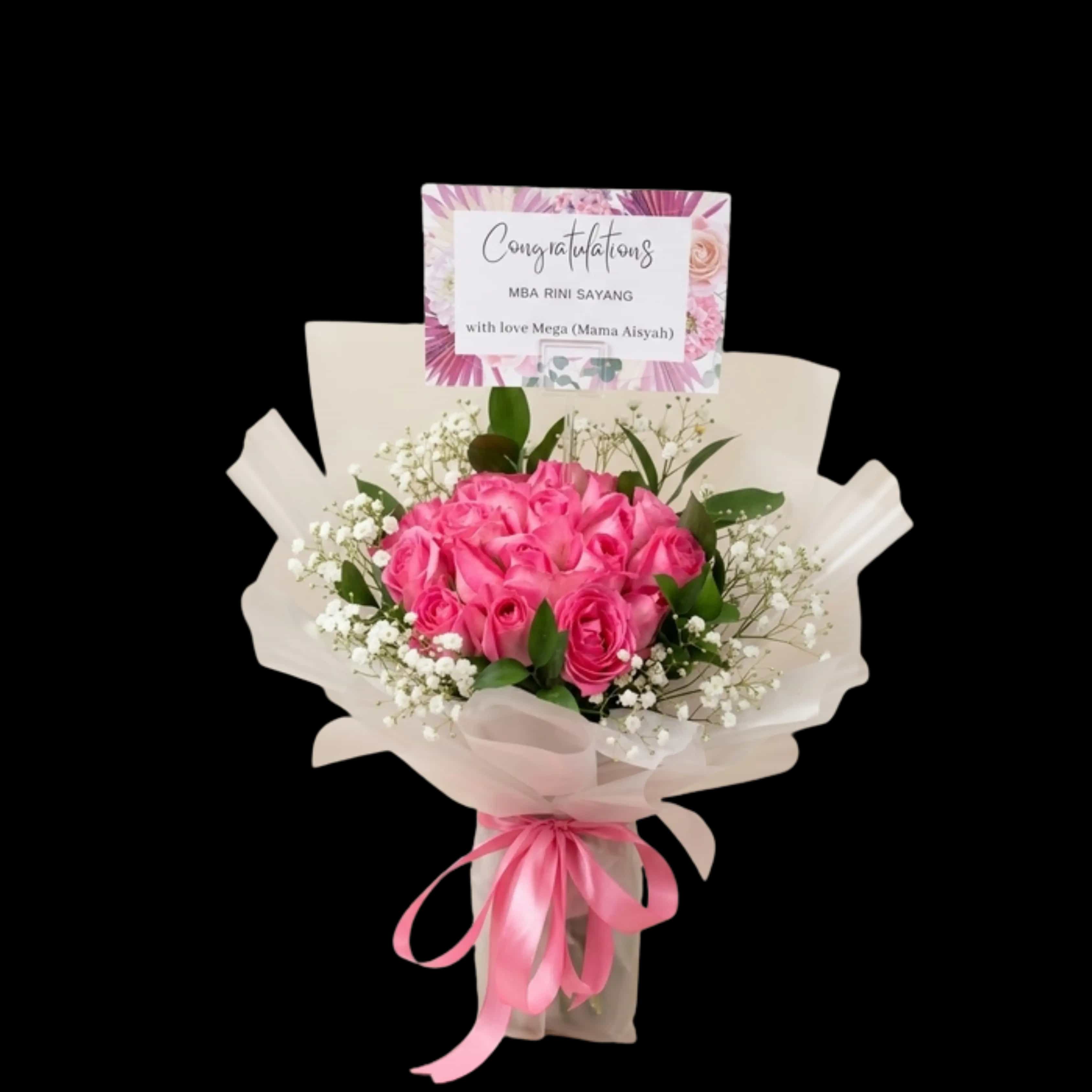 Buket Mawar Pink Congratulations — Lunox Florist