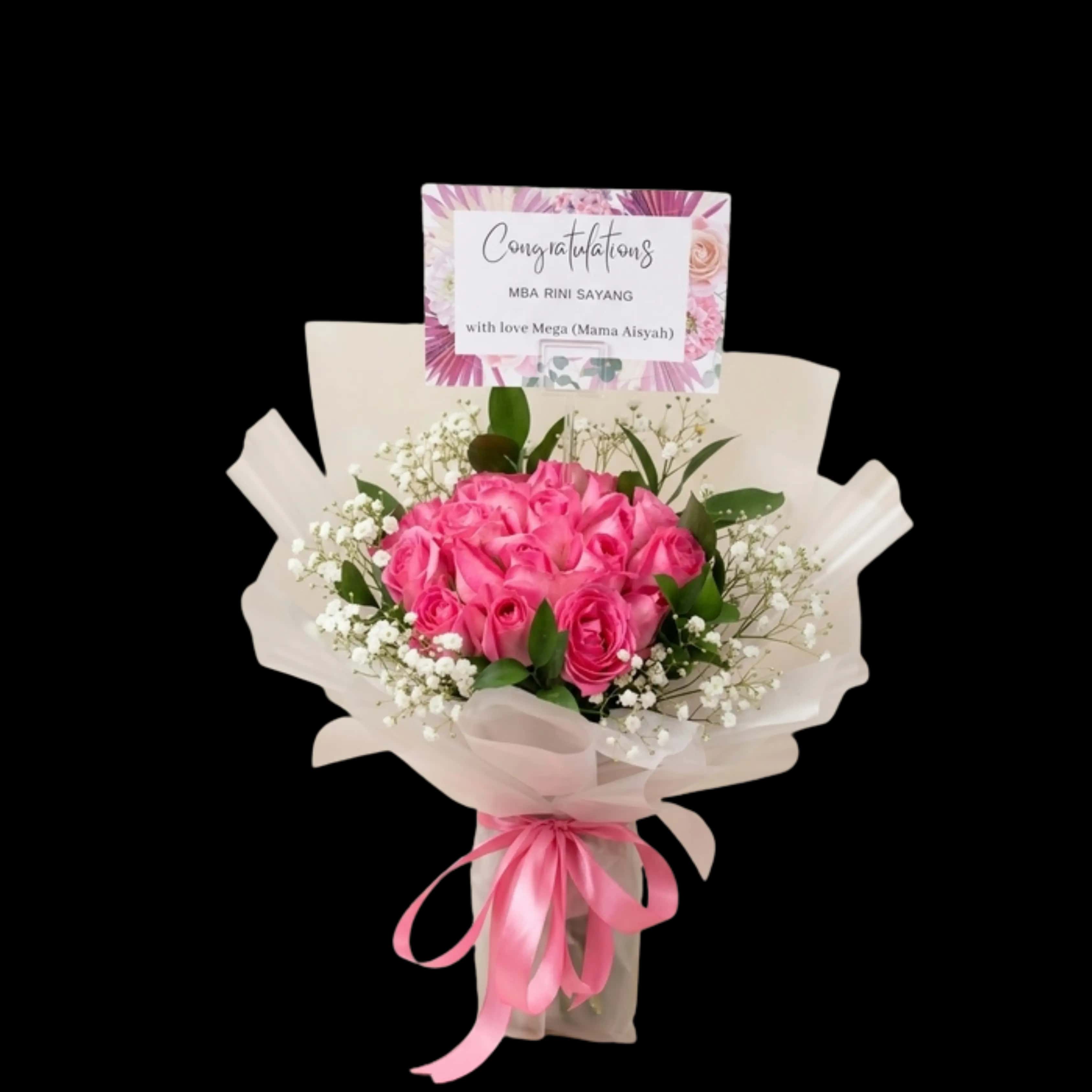 Buket Mawar Pink Congratulations — Lunox Florist