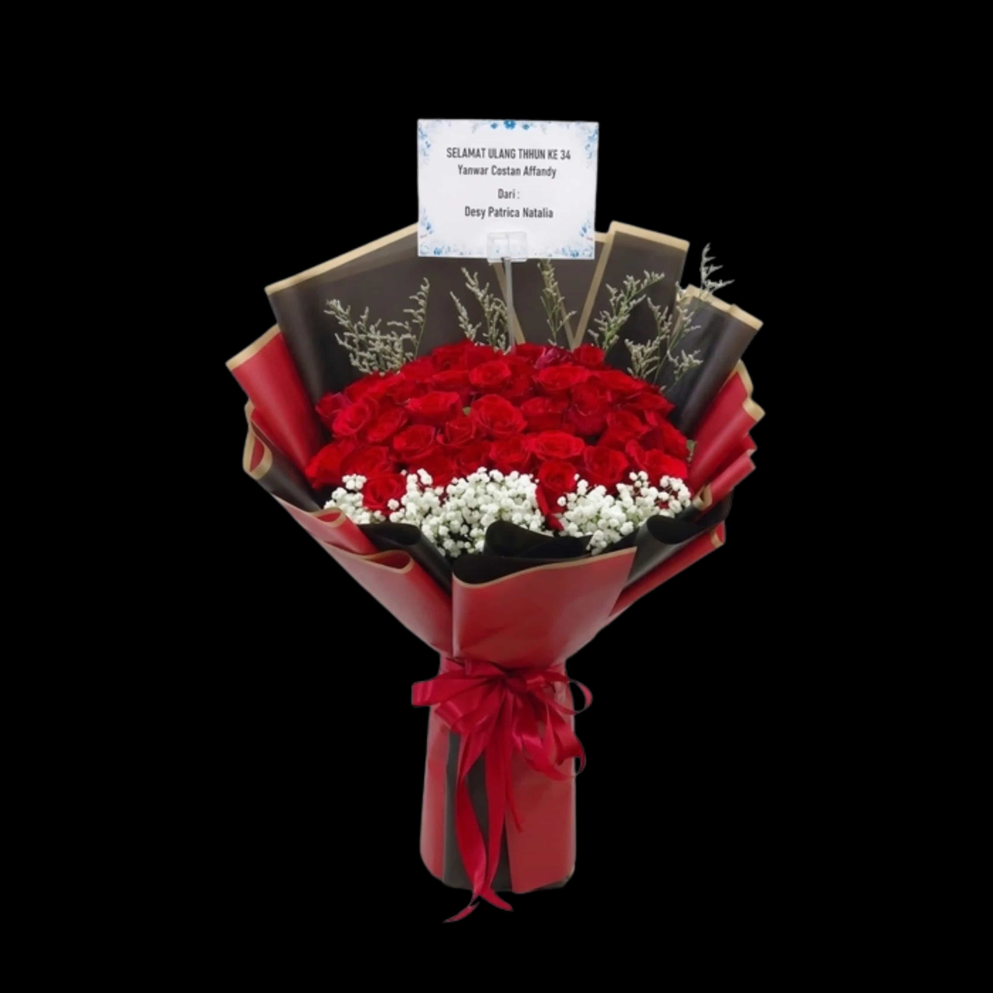 Buket Mawar Merah Besar Premium — Lunox Florist
