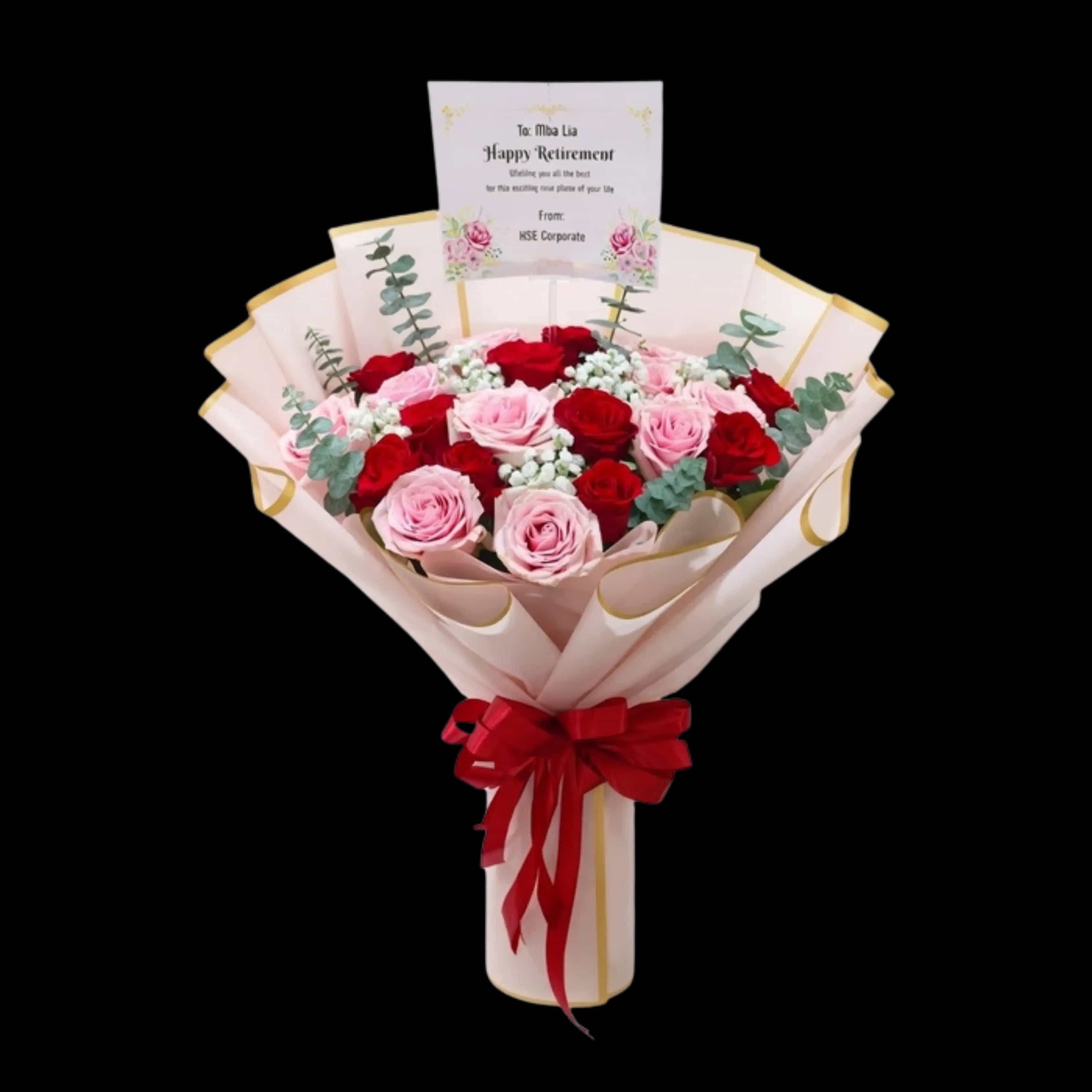 Buket Mawar Pink Merah Romantic Blush — Lunox Florist