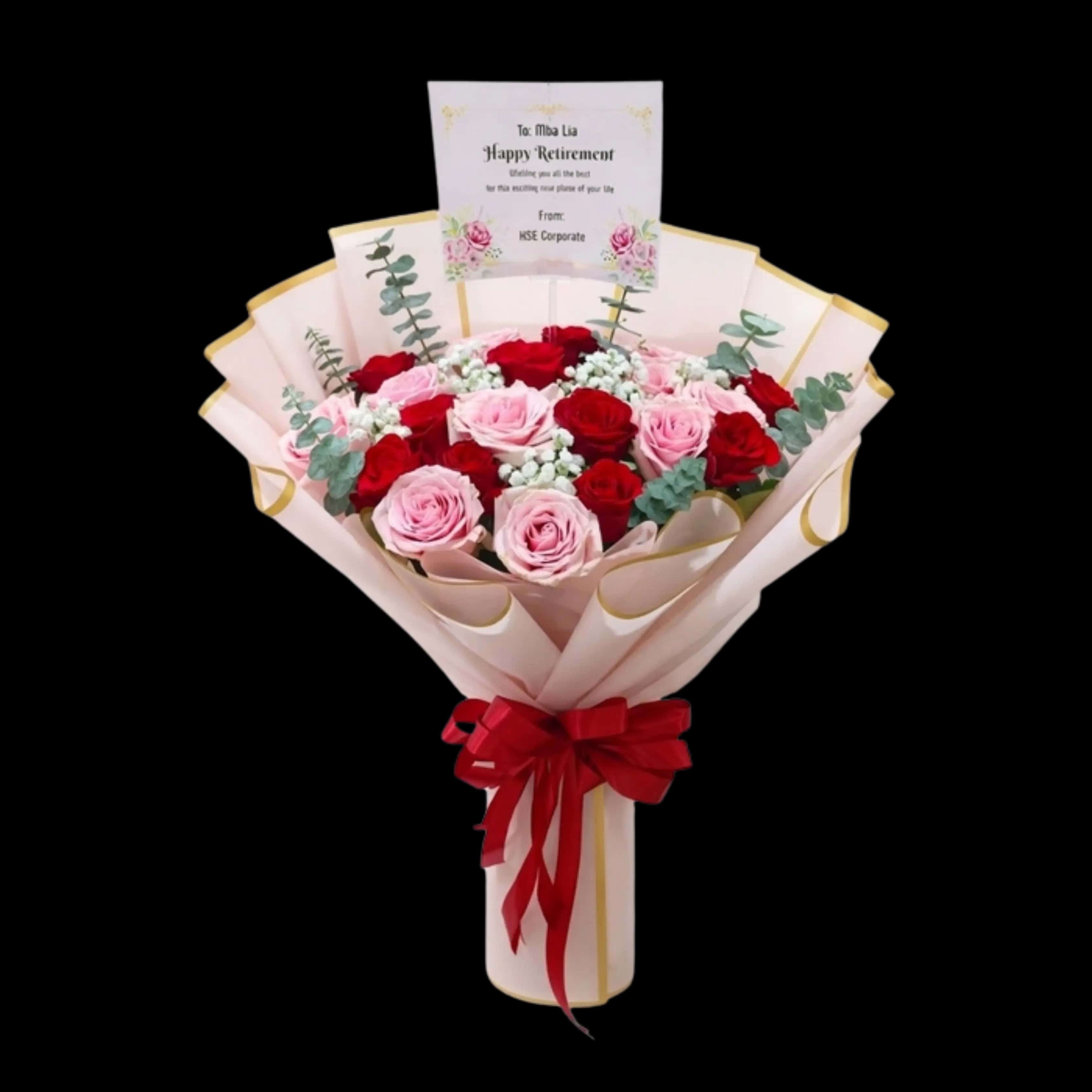 Buket Mawar Pink Merah Romantic Blush — Lunox Florist