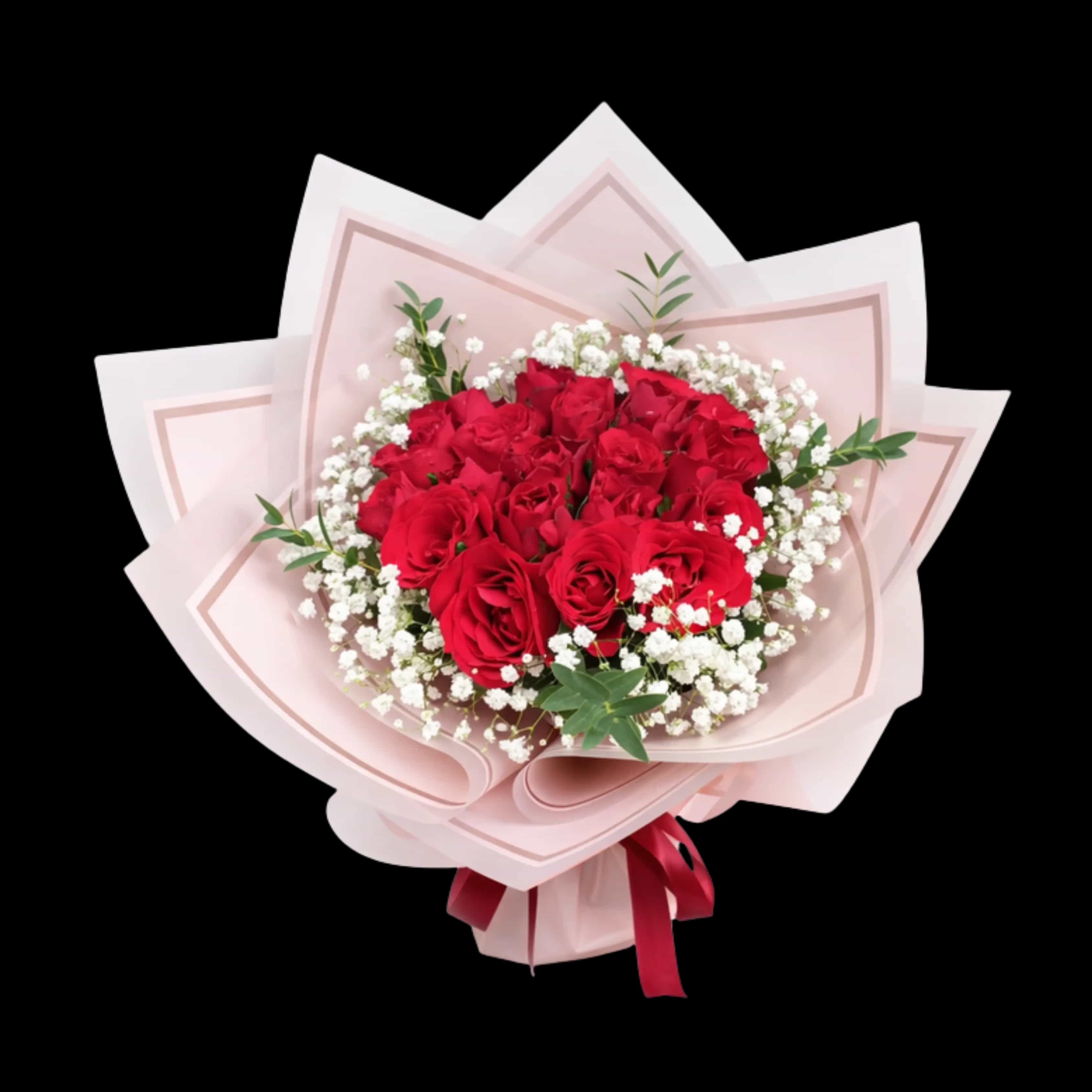 Buket Mawar Merah Pink Romantic — Lunox Florist
