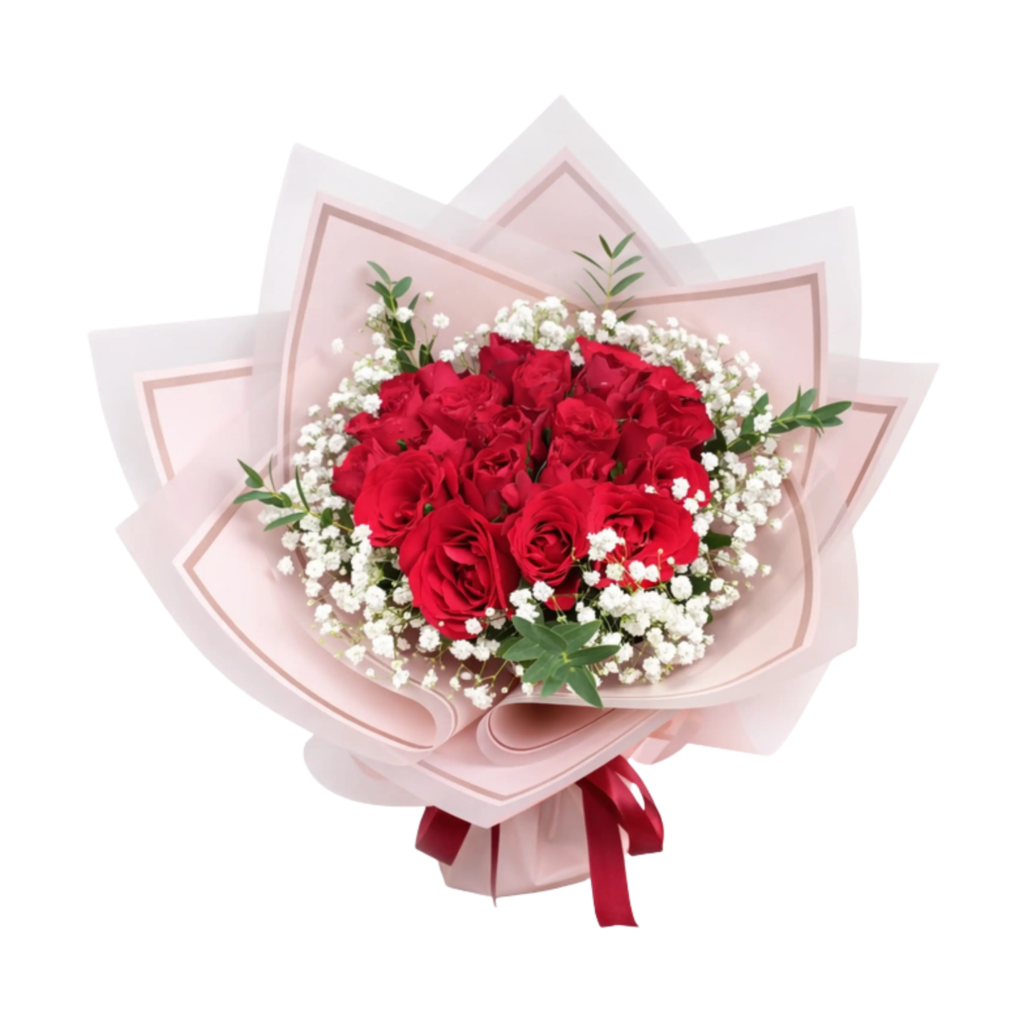 Buket Mawar Merah Pink Romantic — Lunox Florist