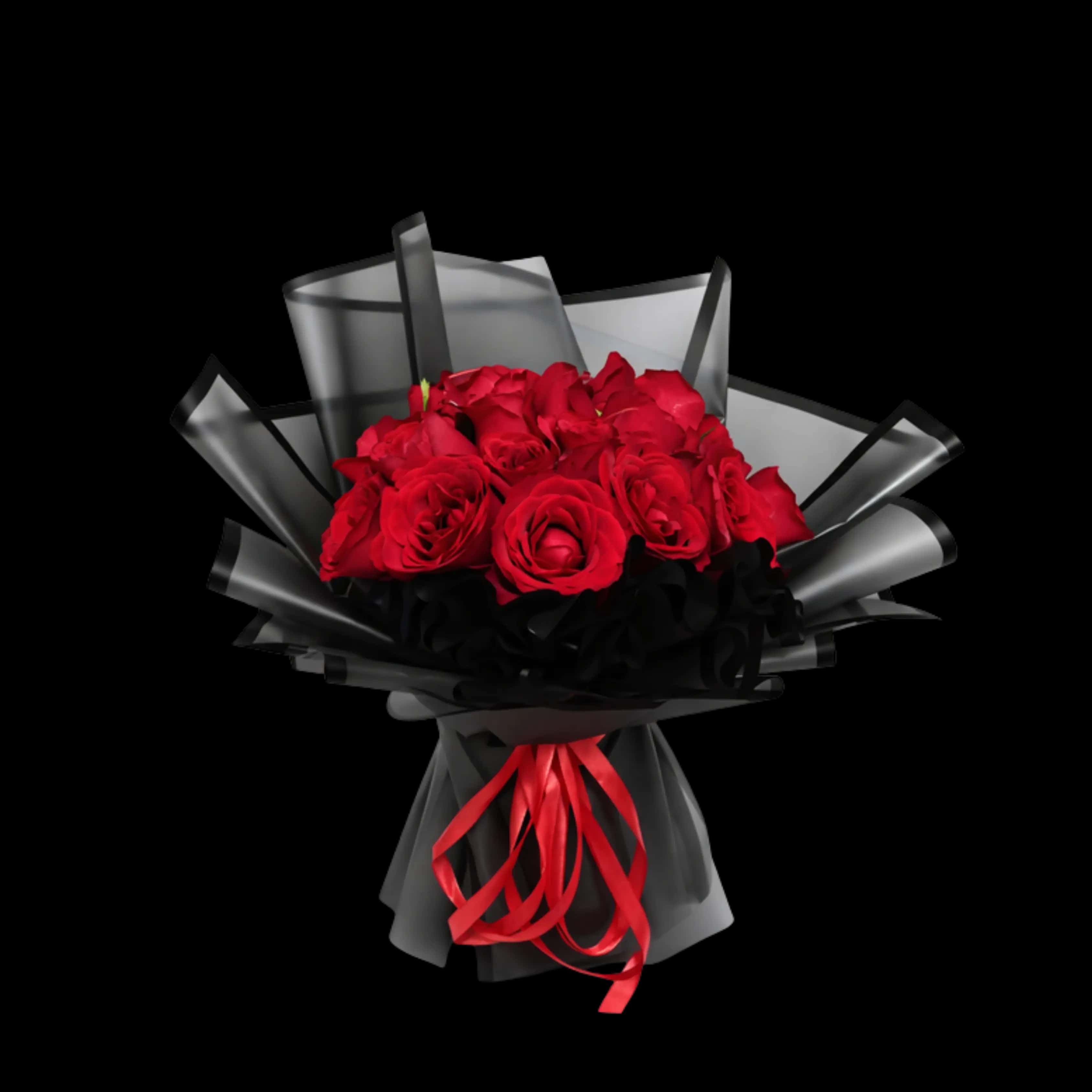 Buket Mawar Merah Hitam Glossy — Lunox Florist