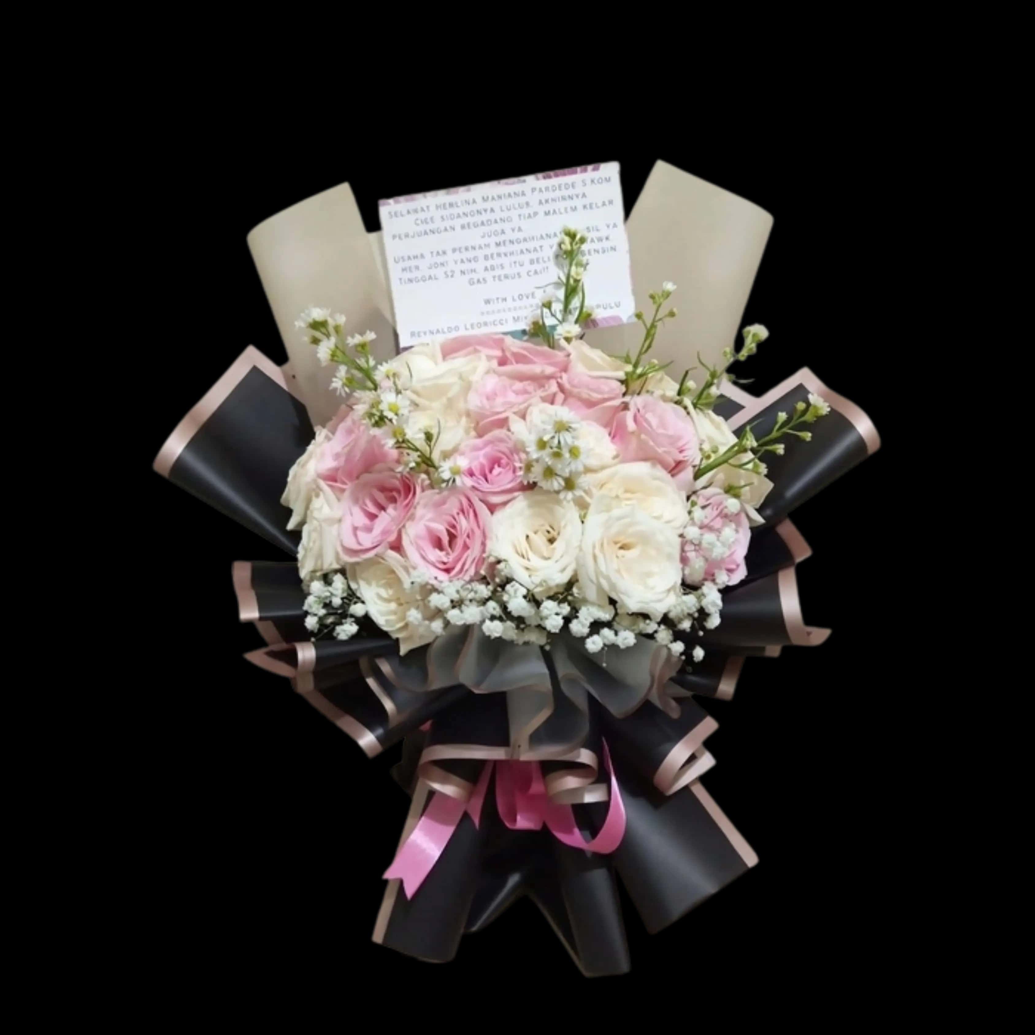 Buket Mawar Pastel Pink Ivory Modern — Lunox Florist